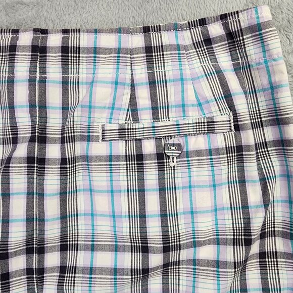 Talbots Skirt Womens Petite 10P Blue Pastel Plaid A Line Stretch Preppy Casual - Picture 6 of 10